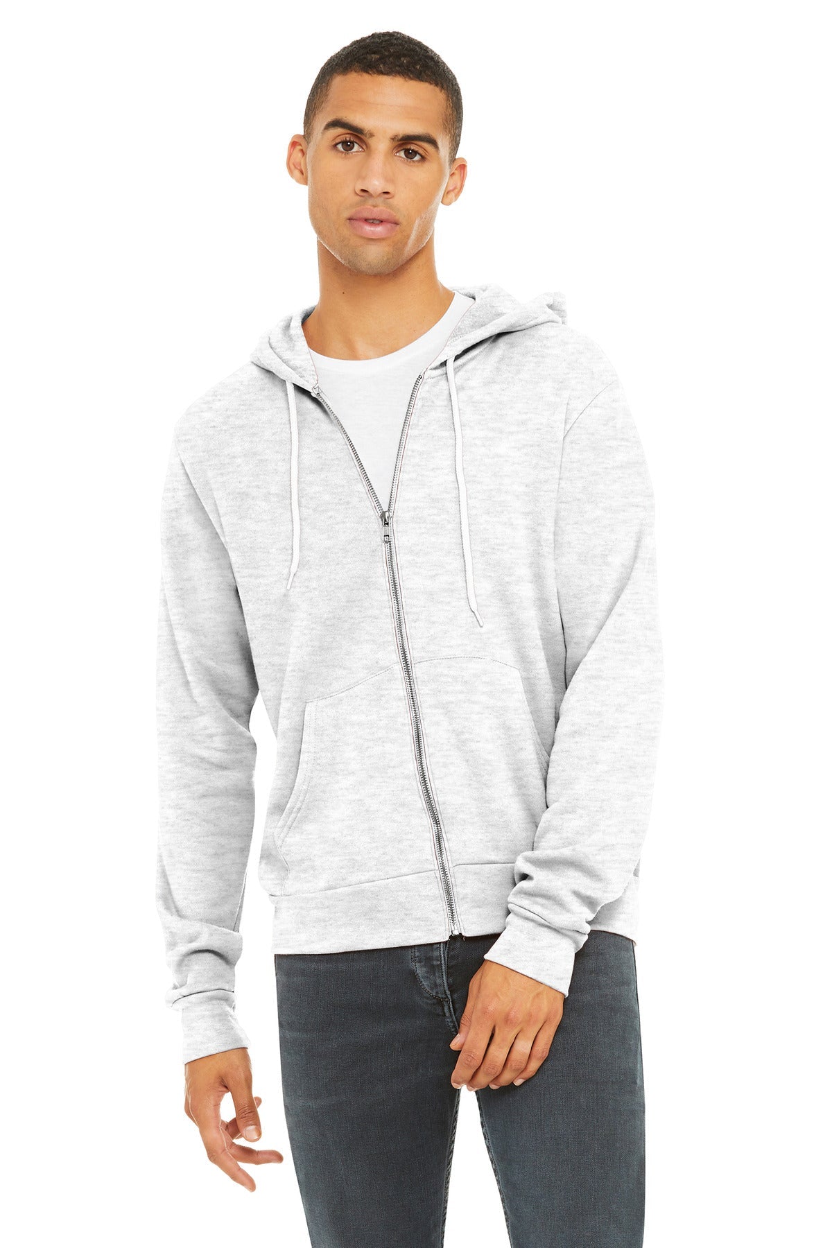 BELLA+CANVAS® Unisex Sponge Fleece Full-Zip Hoodie - Ash