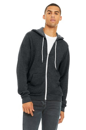 BELLA+CANVAS® Unisex Sponge Fleece Full-Zip Hoodie - Dark Grey Heather