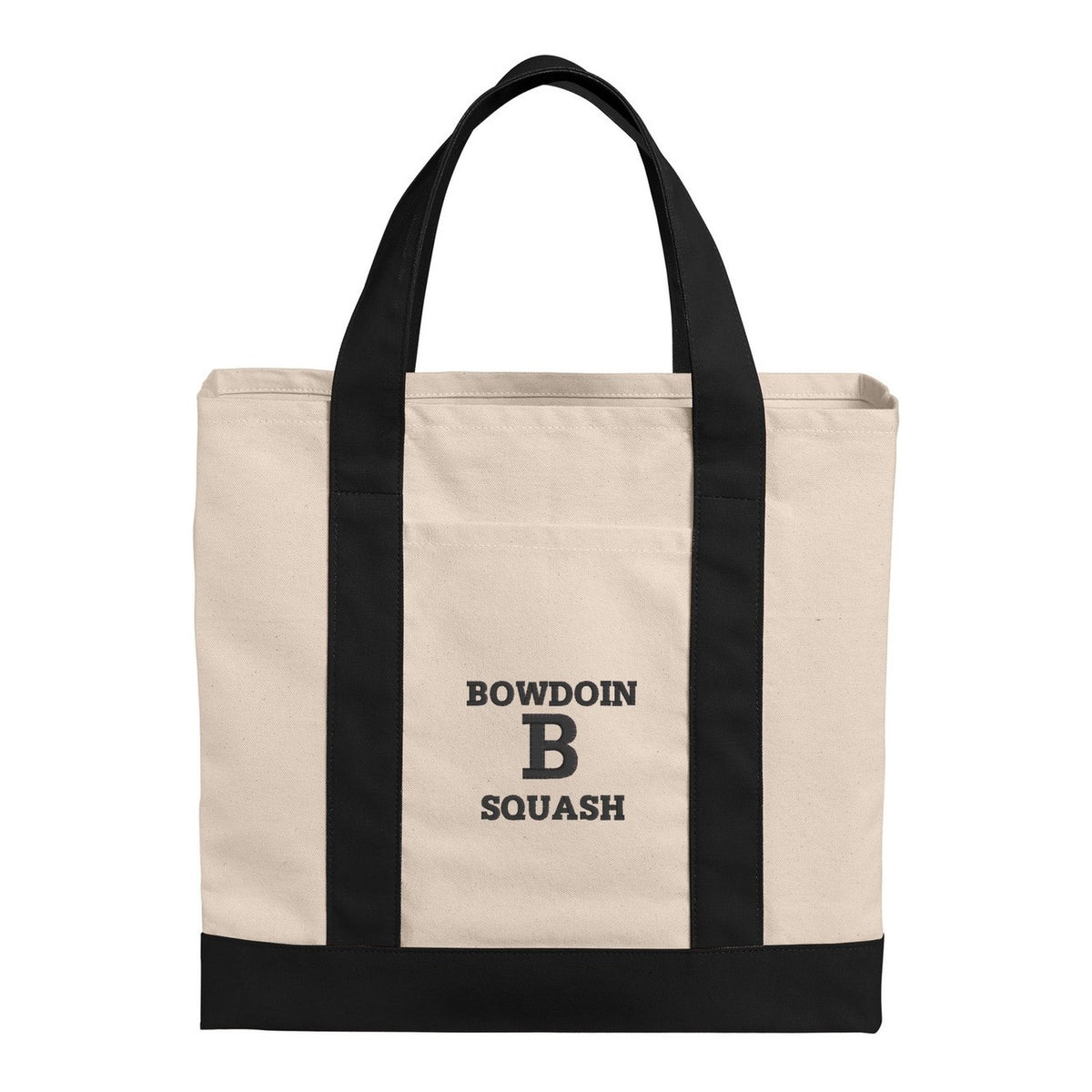 Port Authority Cotton Canvas Two-Tone Tote - Natural/ Deep Black