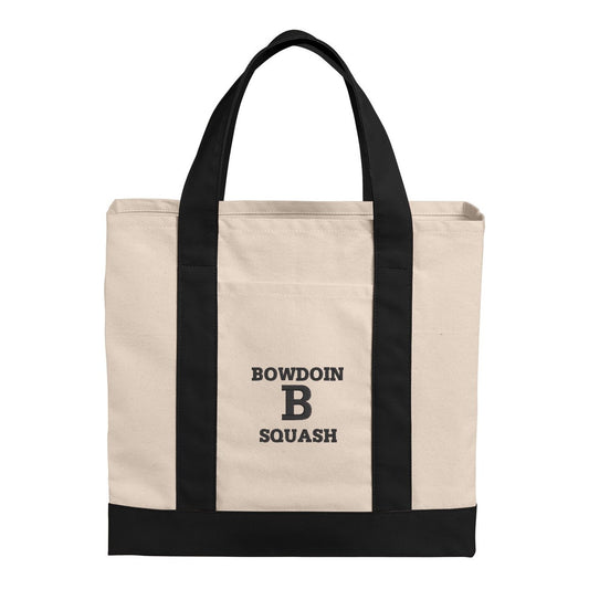 Port Authority Cotton Canvas Two-Tone Tote - Natural/ Deep Black