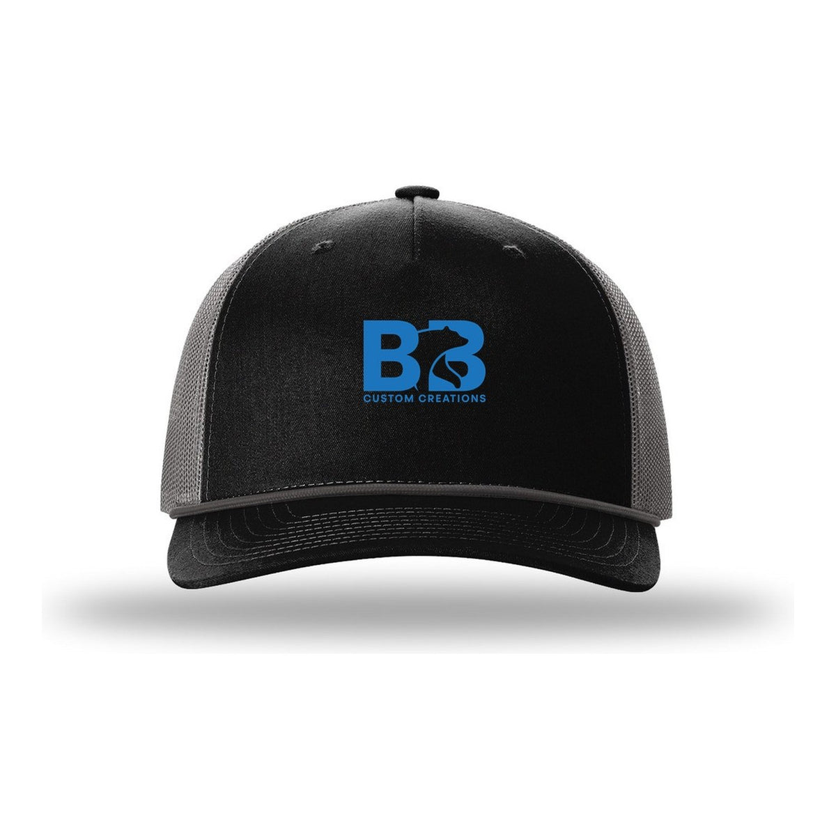 Five-Panel Rope Cap - Black/ Charcoal/ Charcoal