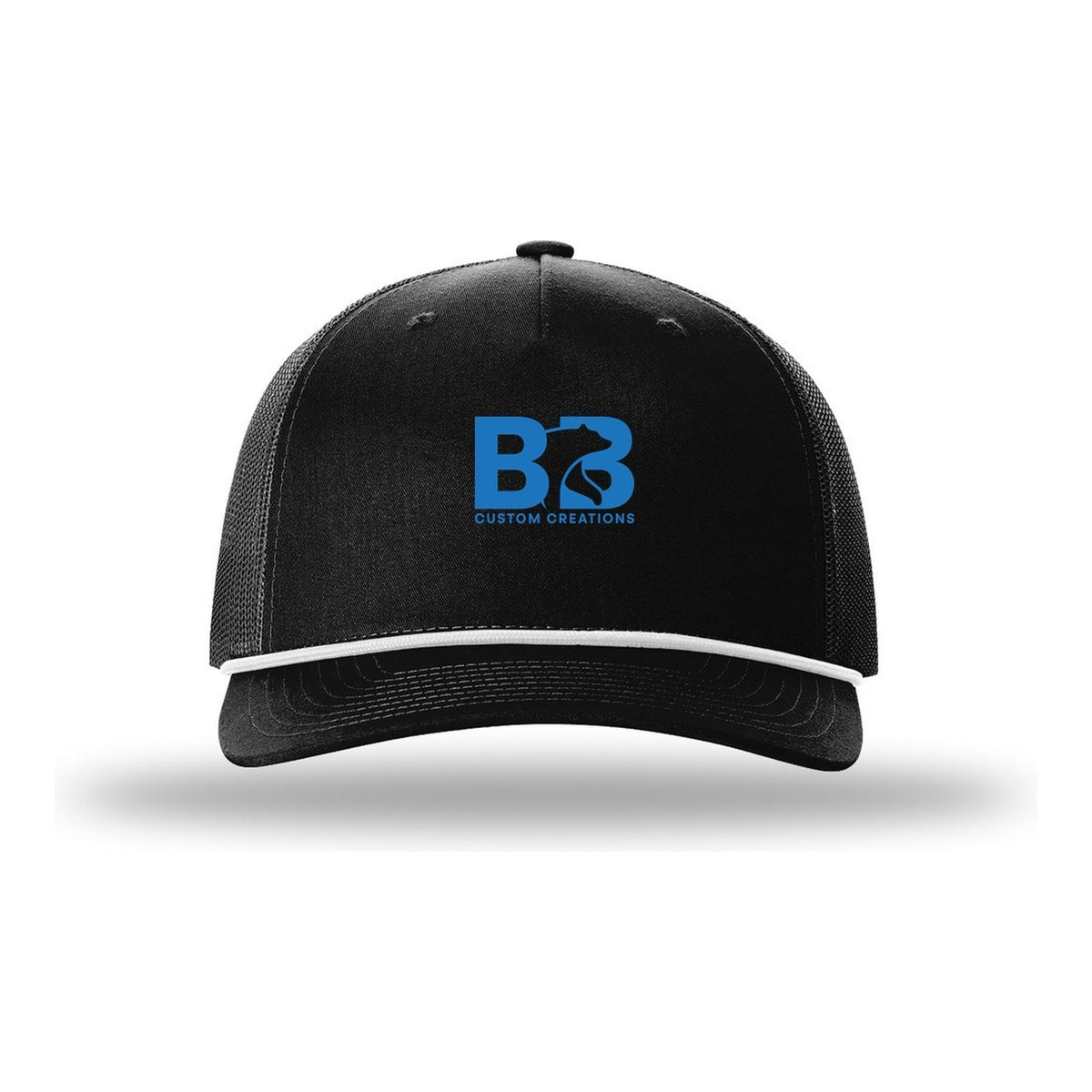 Five-Panel Rope Cap - Black/ White