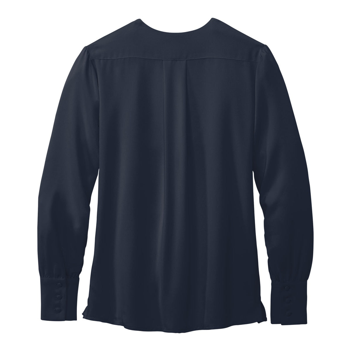 Women's Satin Blouse - Night Navy (back)