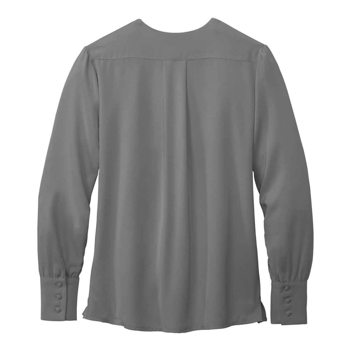 Women's Satin Blouse - Shadow Grey (back)