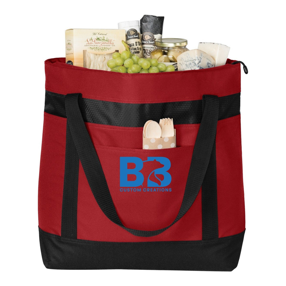 Large Tote Cooler - Chili Red/ Black