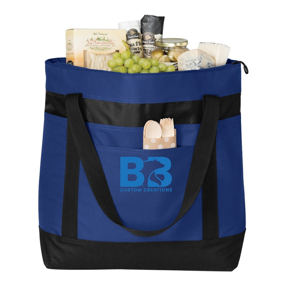 Large Tote Cooler - True Royal/ Black