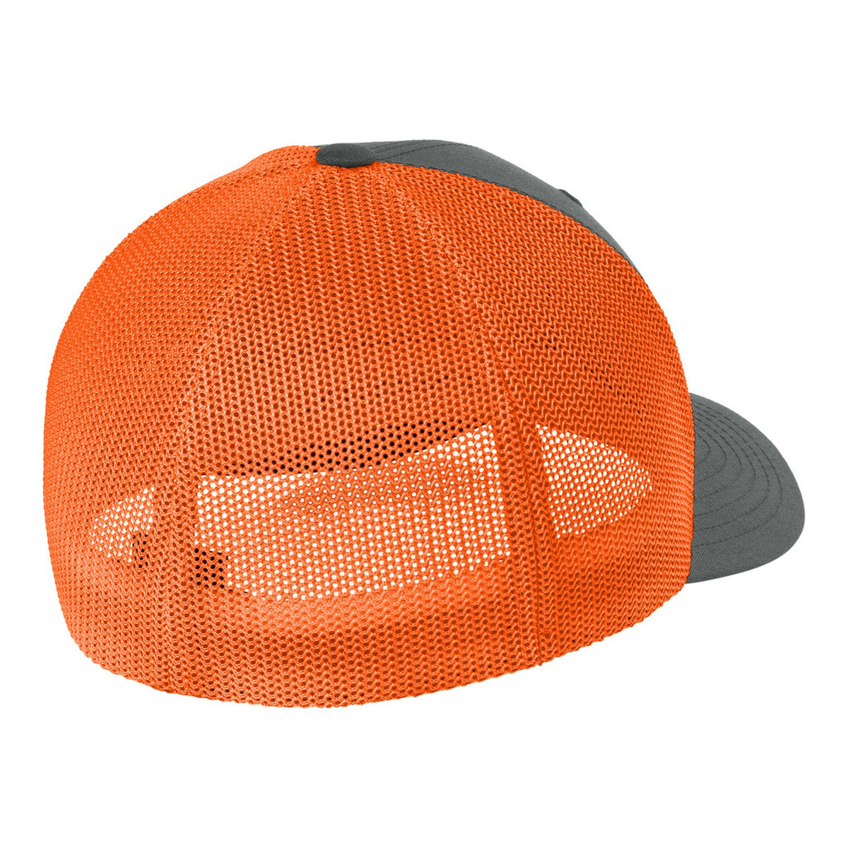 Trucker Mesh Cap - Charcoal/ Neon Orange (back)