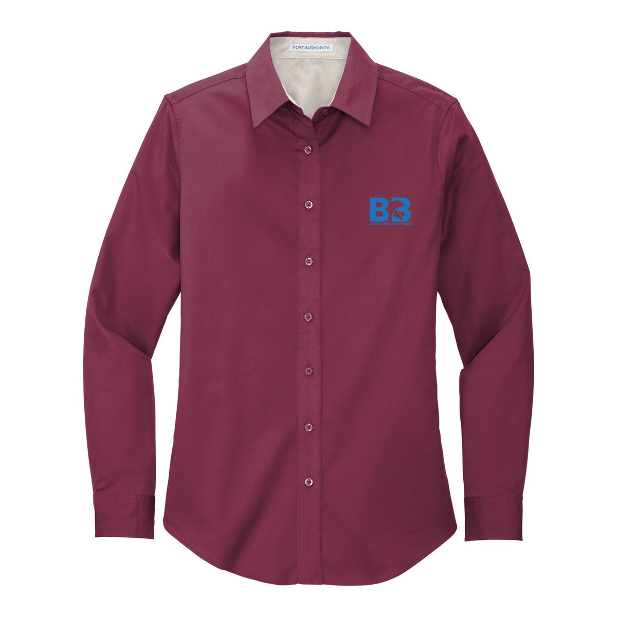 Women's Easy Care Shirt - Burgundy/ Light Stone