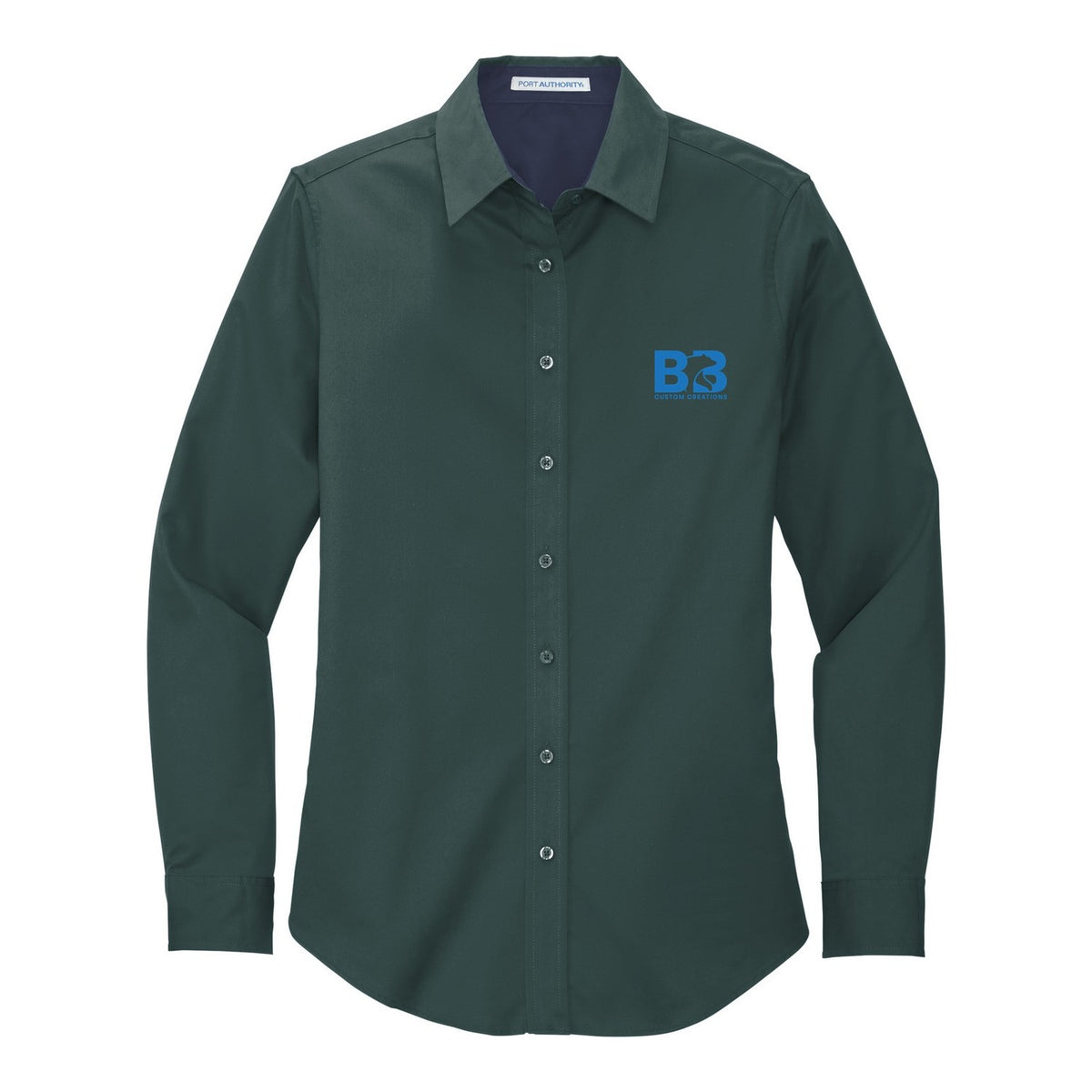 Women's Easy Care Shirt - Dark Green/ Navy