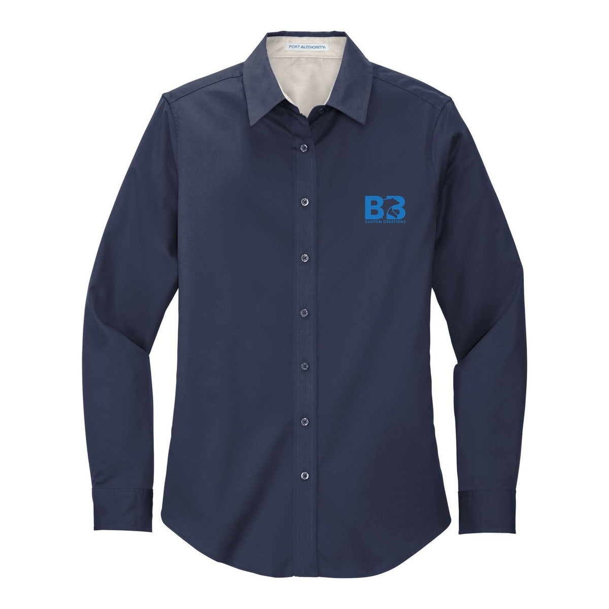 Women's Easy Care Shirt - Navy/ Light Stone