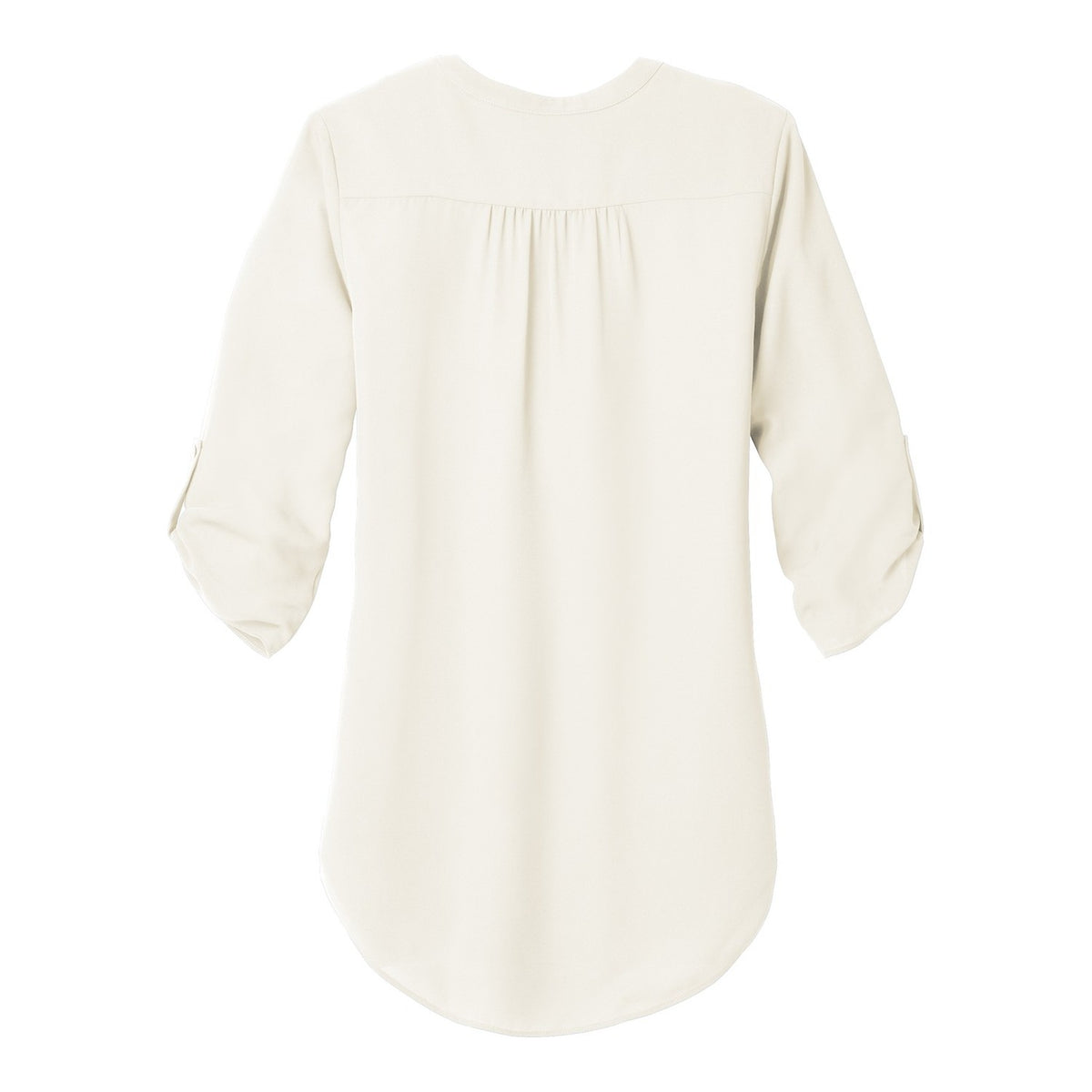Women's 3/4-Sleeve Tunic Blouse - Ivory Chiffon (back)