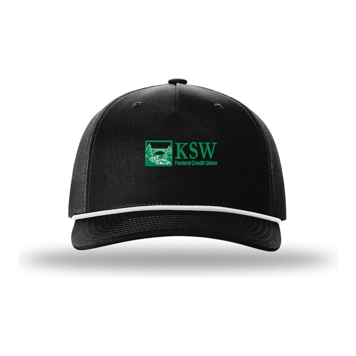 Five-Panel Rope Cap - Black/ White