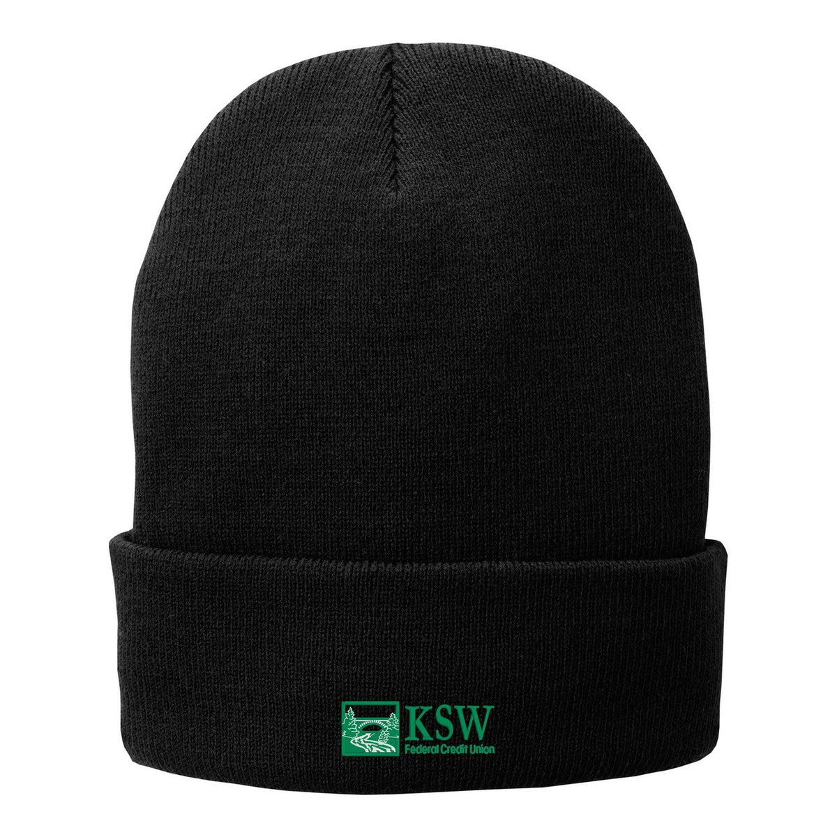 Fleece-Lined Knit Cap - Black