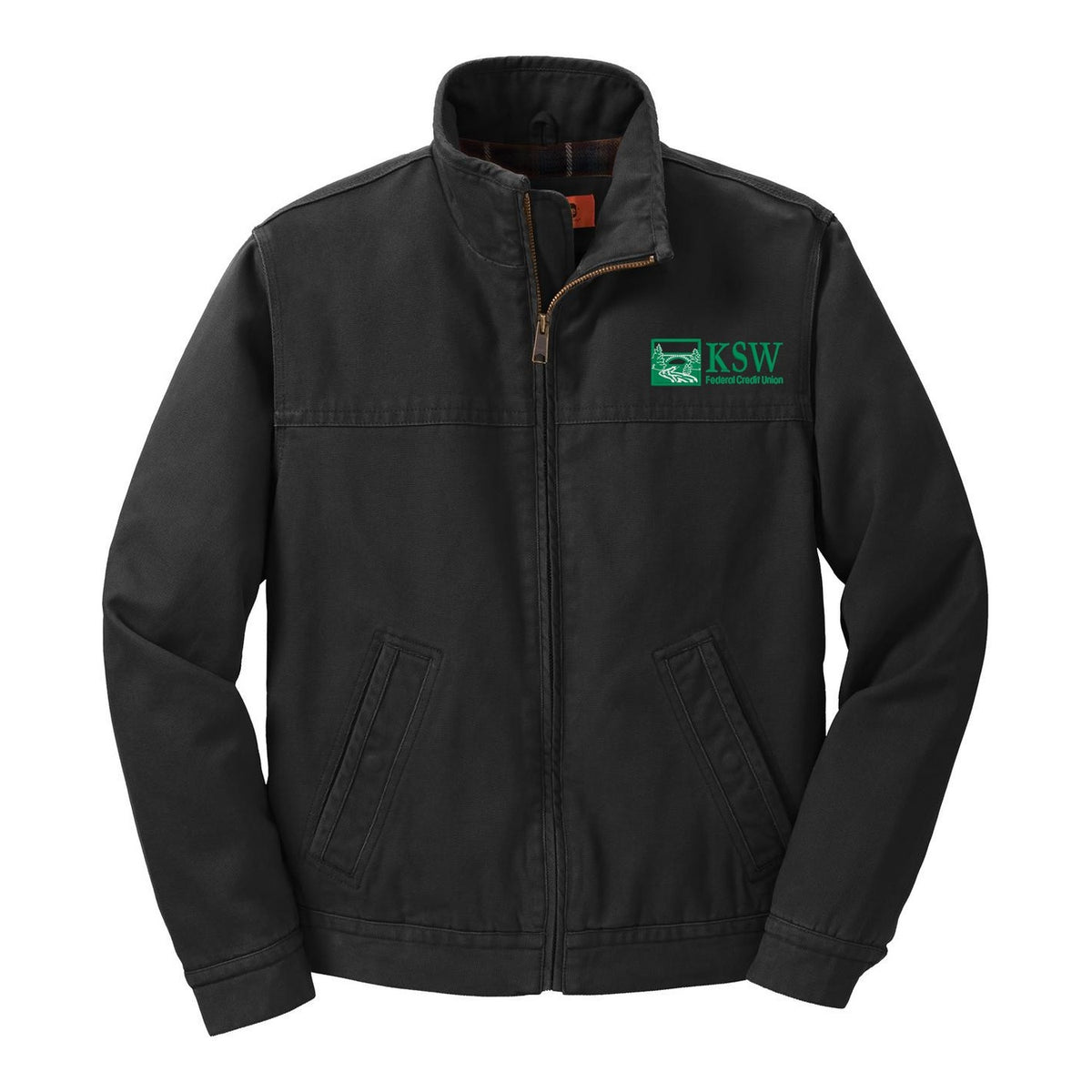 Washed Duck Flannel-Lined Jacket - Black