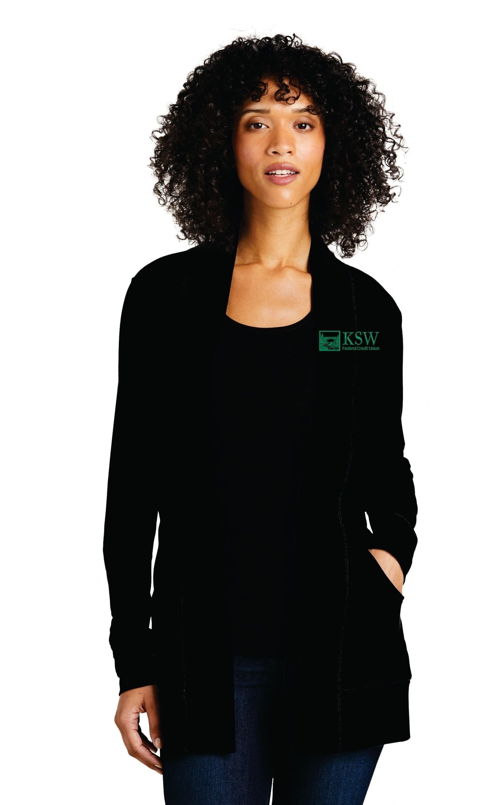 KSW-LK825-Port Authority® Ladies Microterry Cardigan