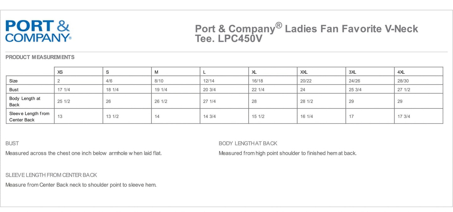 KSW - LPC450V - Port & Company® Ladies Fan Favorite™ V-Neck Tee