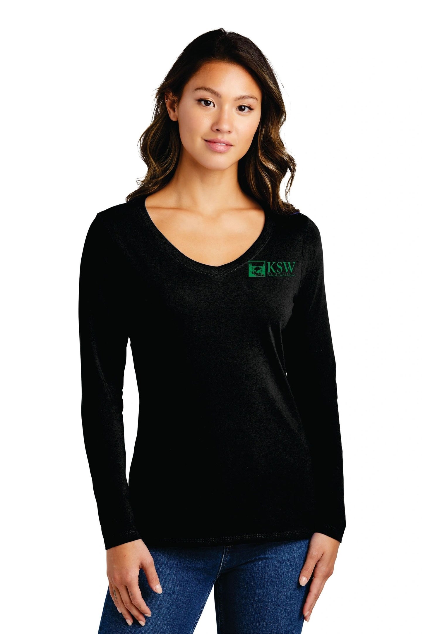 KSW - LPC450VLS - Port & Company® Ladies Long Sleeve Fan Favorite™ V-Neck Tee