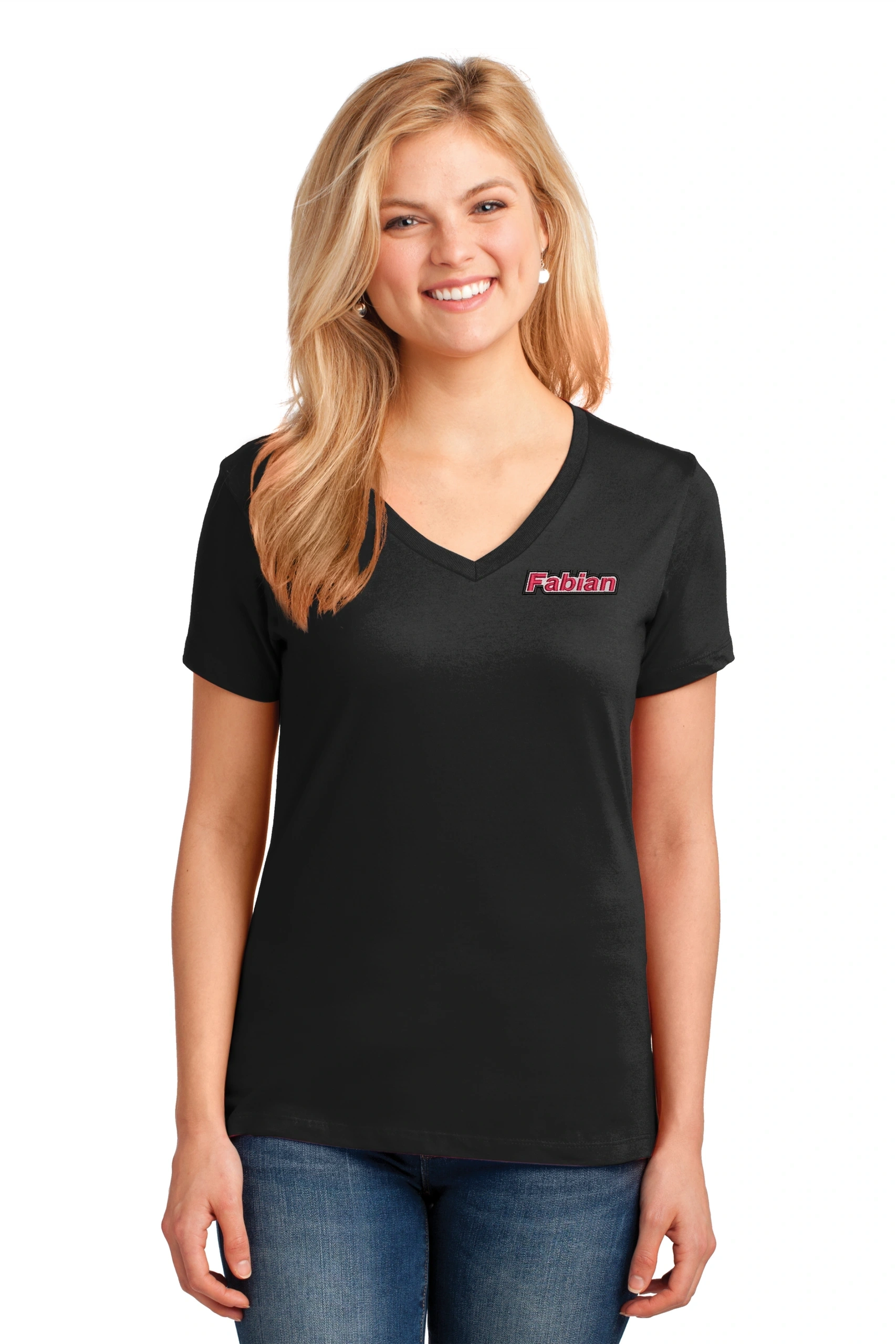 Port & Company® Ladies Core Cotton V-Neck Tee