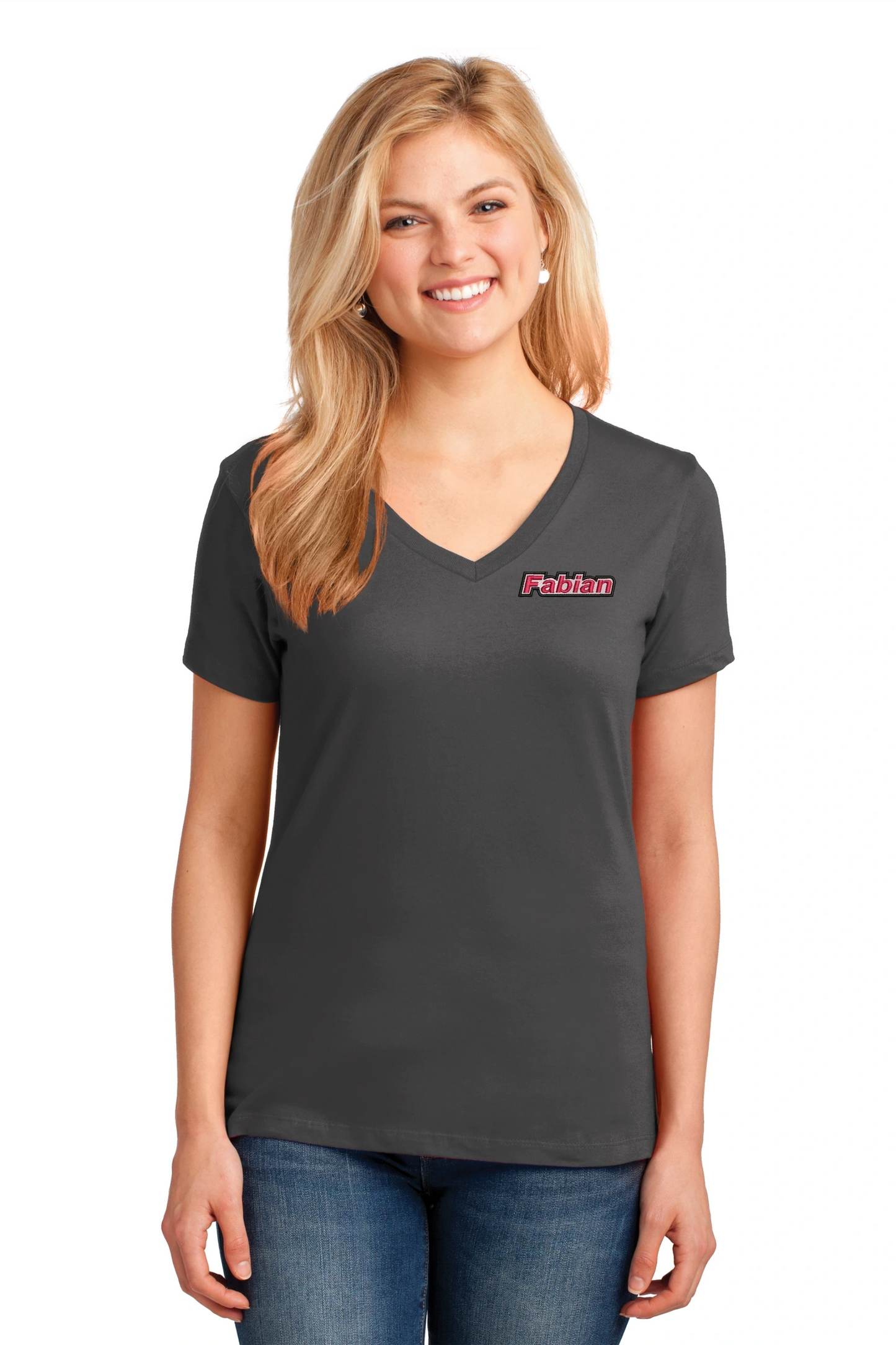 Port & Company® Ladies Core Cotton V-Neck Tee