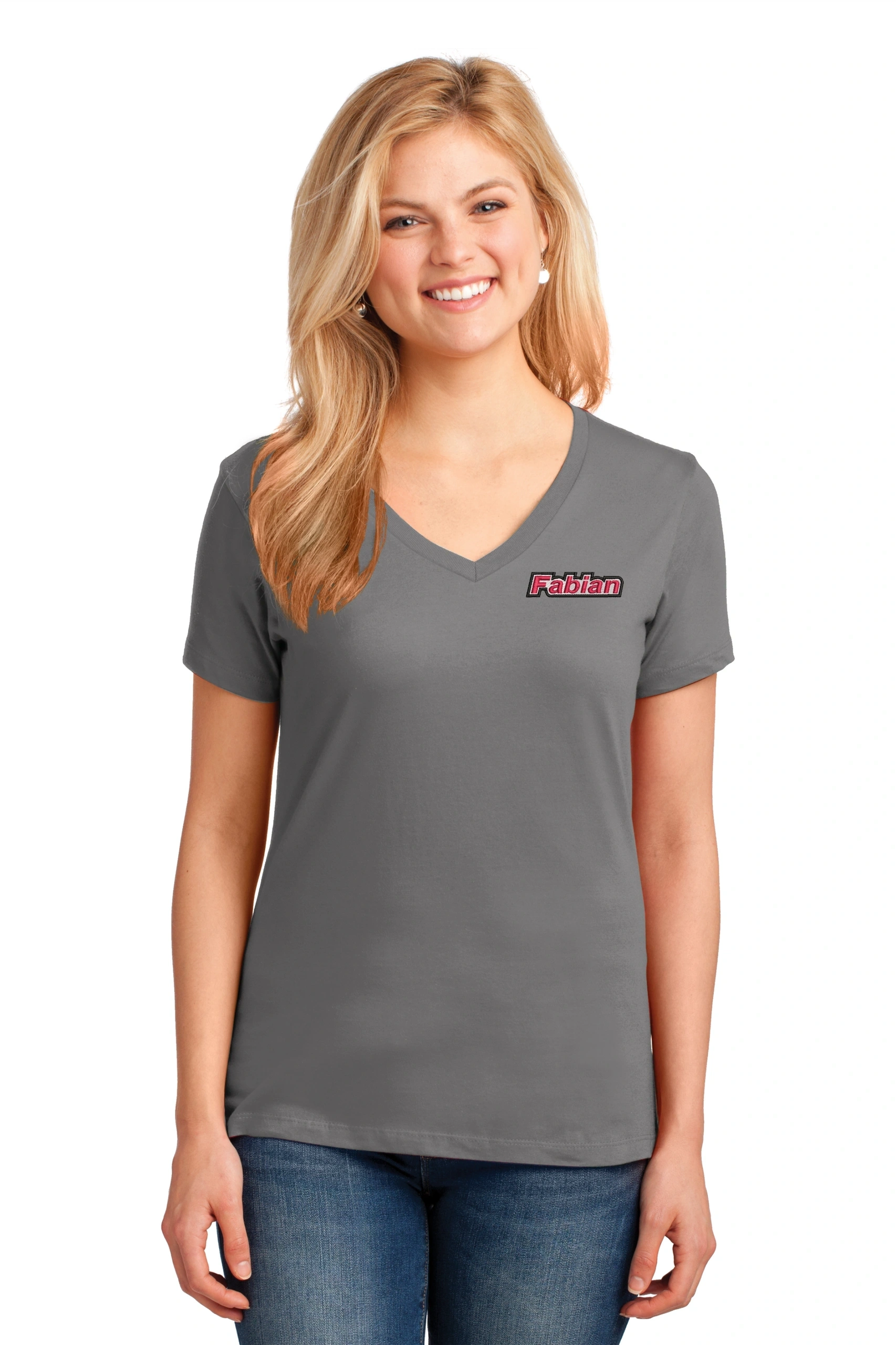 Port & Company® Ladies Core Cotton V-Neck Tee