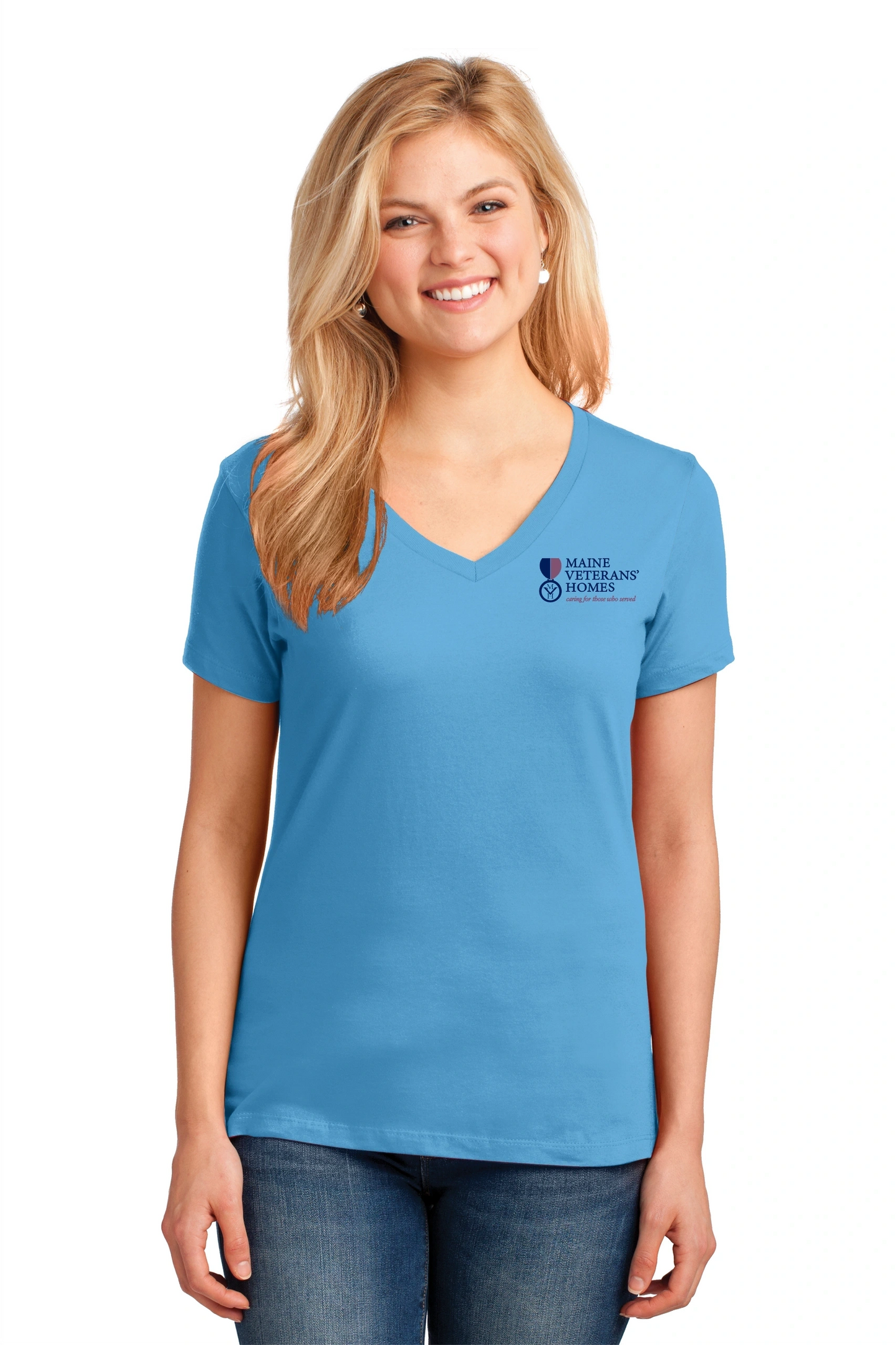 Port & Company® Ladies V-Neck Tee-2 COLOR