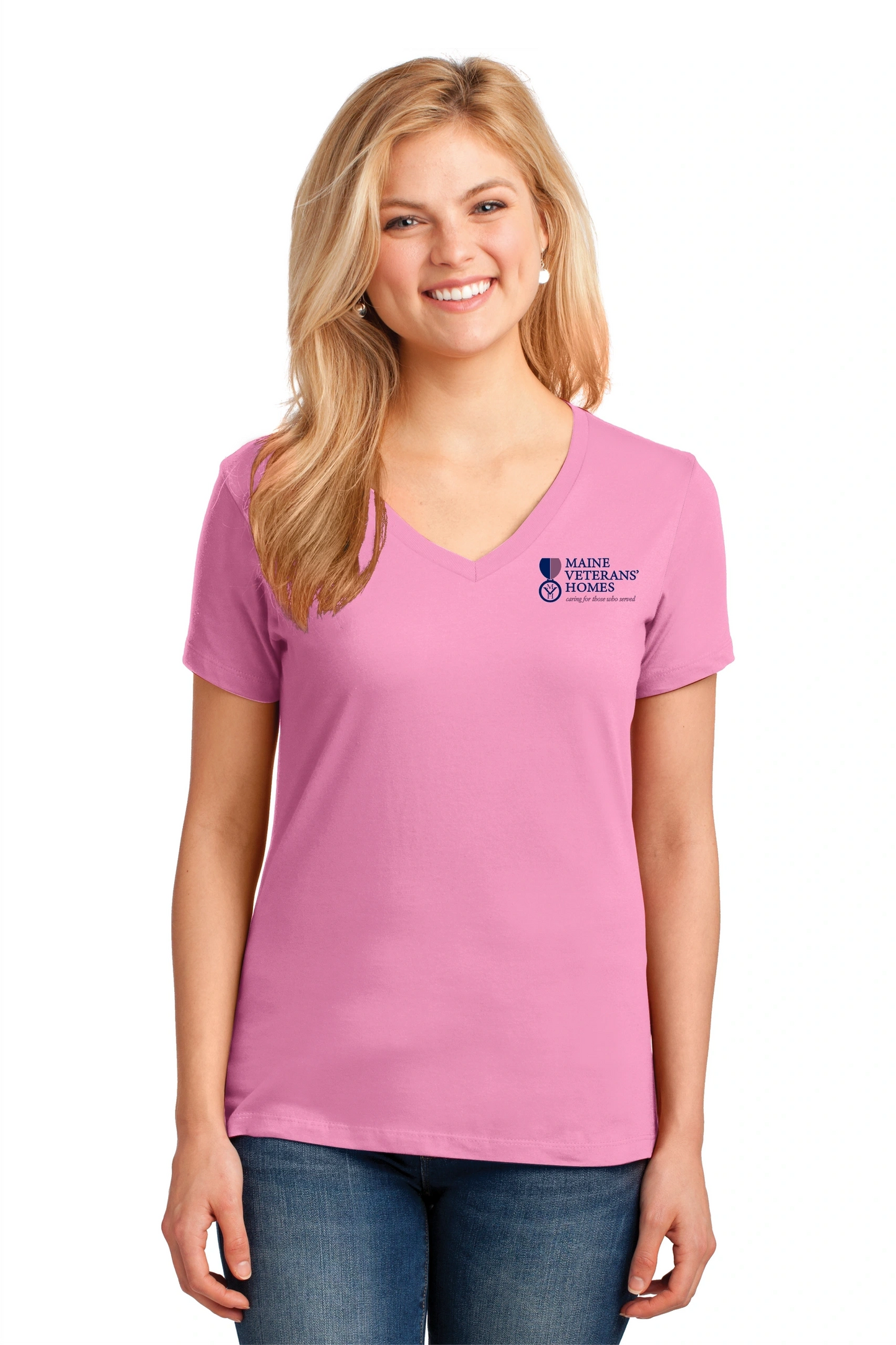 Port & Company® Ladies V-Neck Tee-2 COLOR