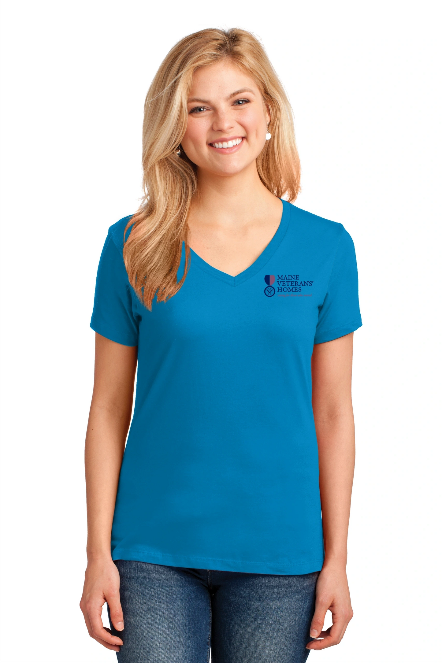 Port & Company® Ladies V-Neck Tee-2 COLOR