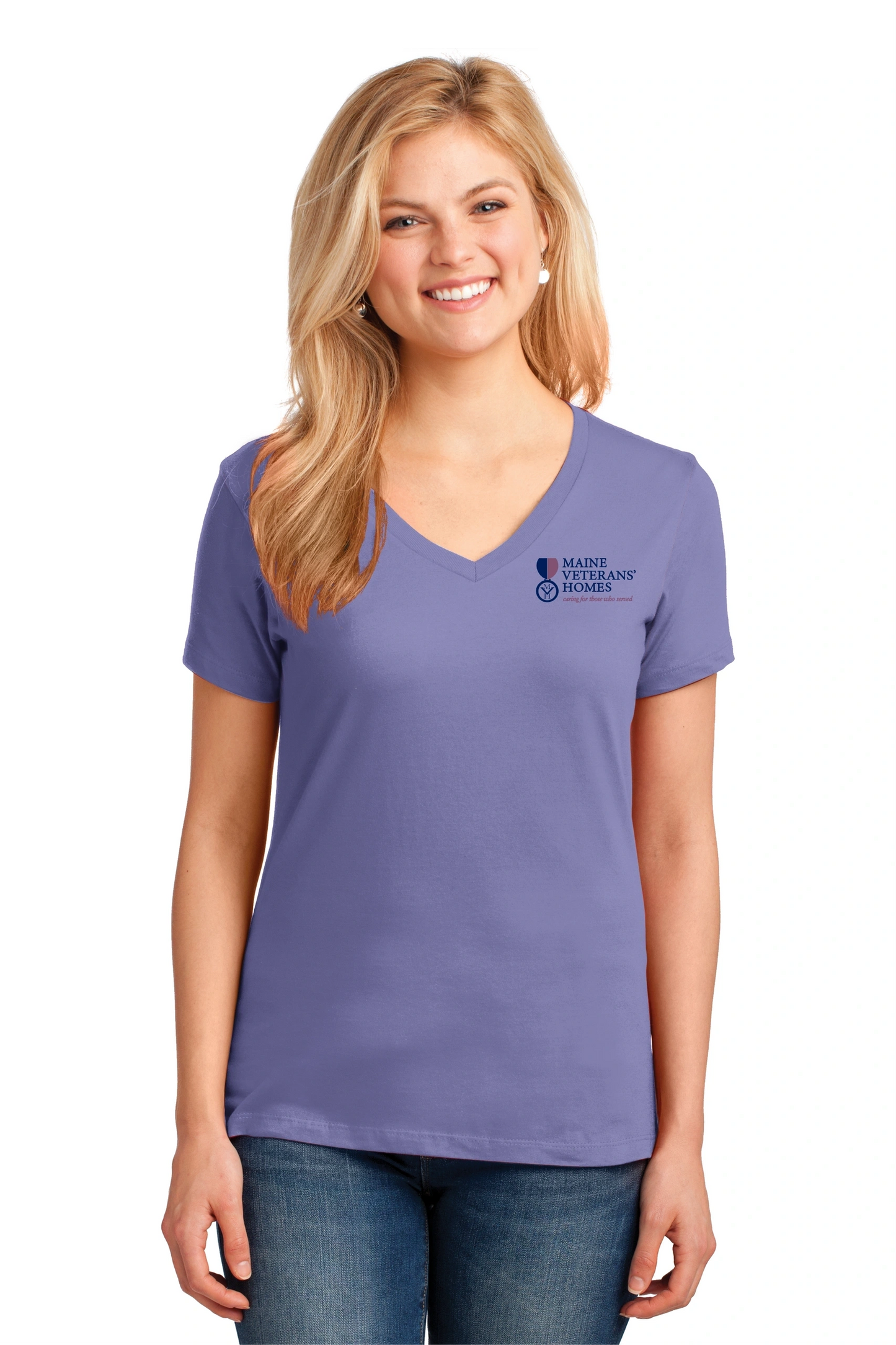 Port & Company® Ladies V-Neck Tee-2 COLOR