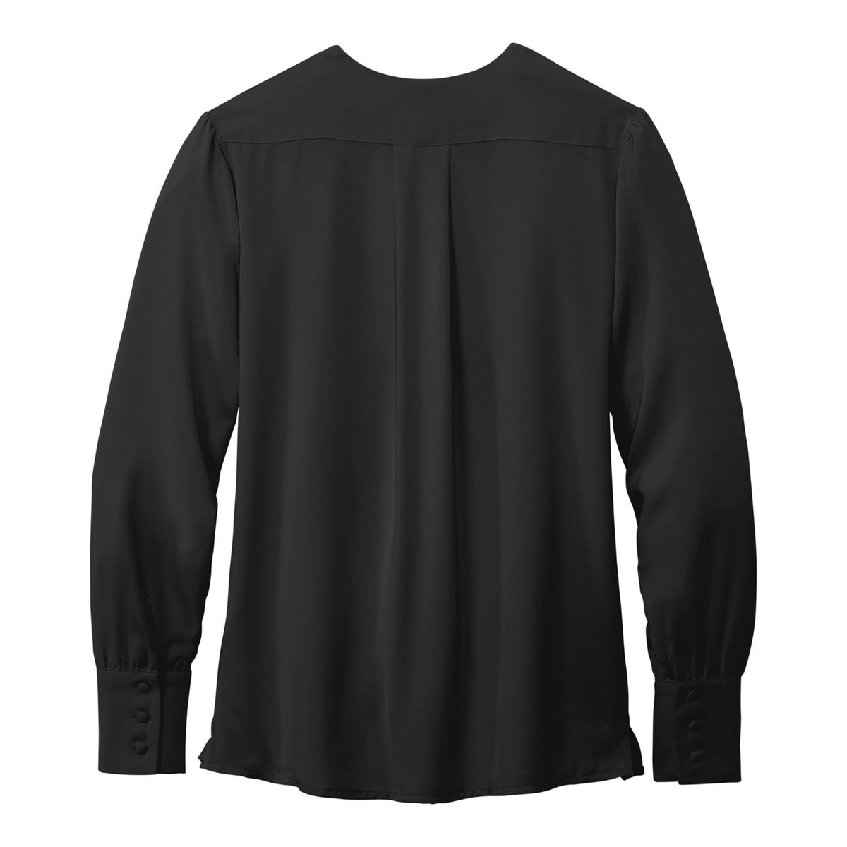 Women's Satin Blouse - Deep Black (back)