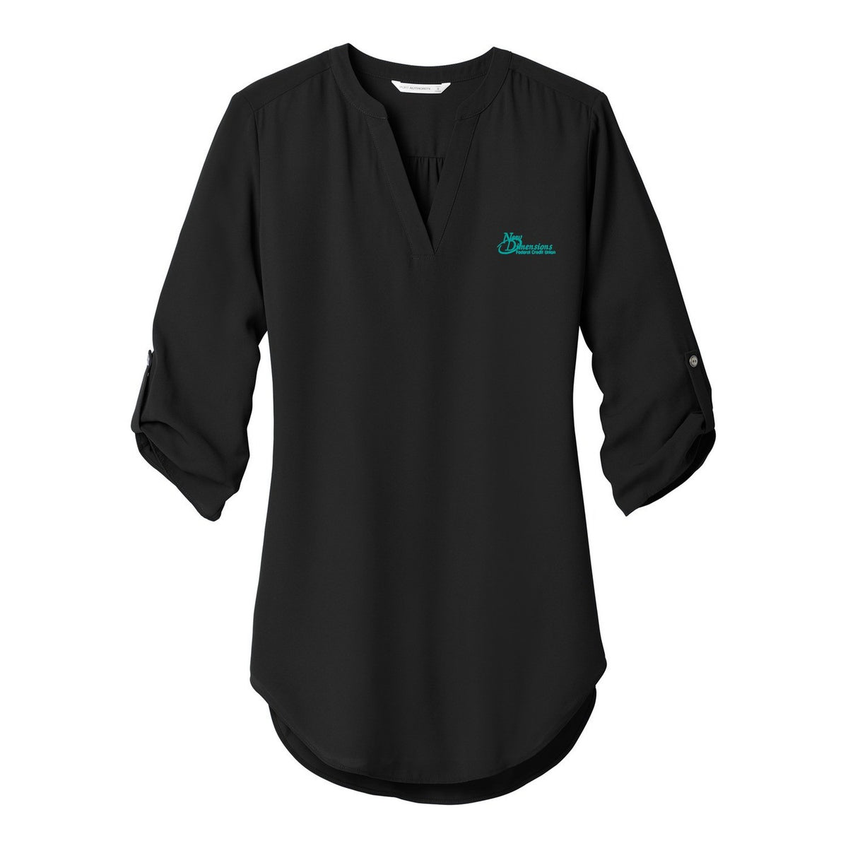 Women's 3/4-Sleeve Tunic Blouse - Black