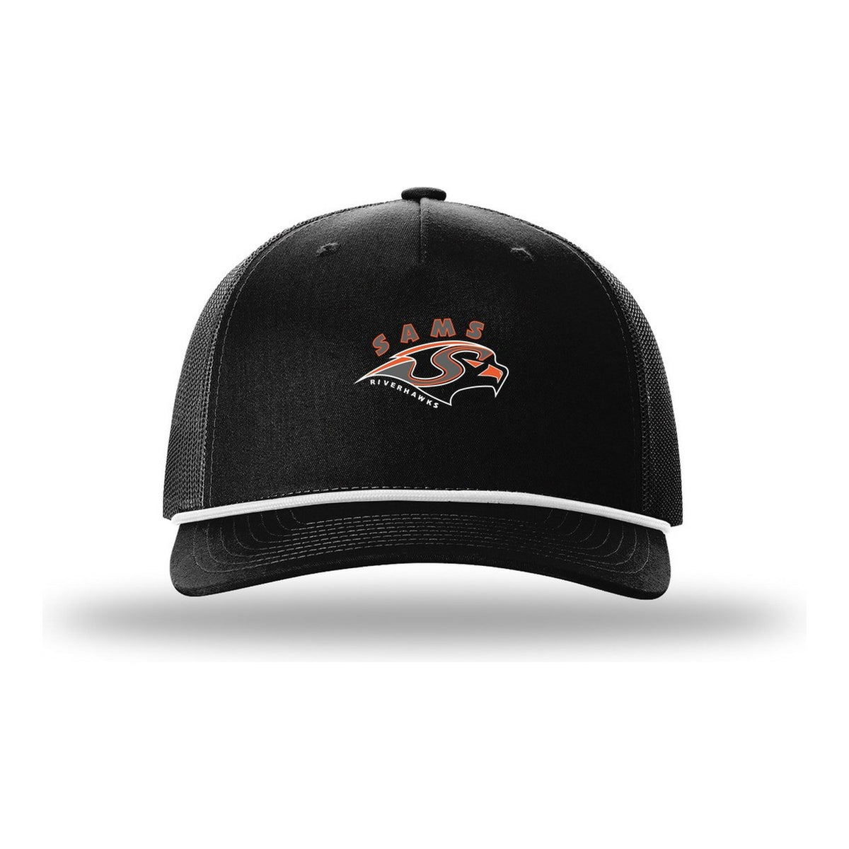 Five-Panel Rope Cap - Black/ White