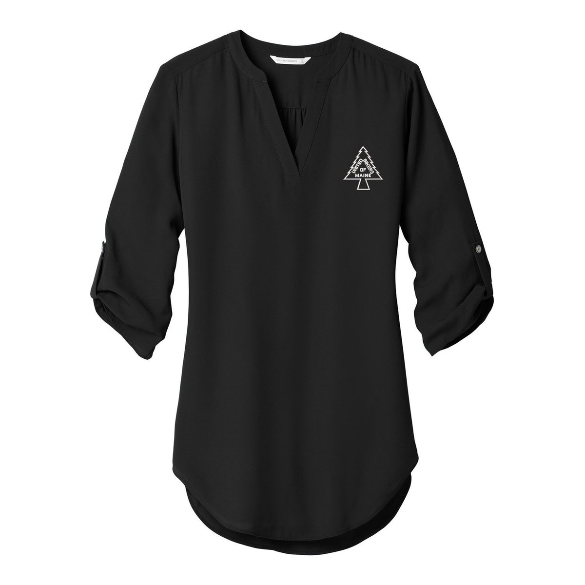 Women's 3/4-Sleeve Tunic Blouse - Black